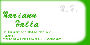 mariann halla business card